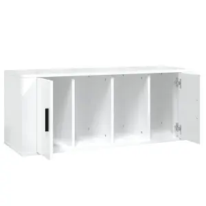 Berkfield TV Cabinet High Gloss White 100x35x40 cm Engineered Wood