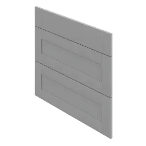 GoodHome Alpinia Painted Matt slate grey wood effect Drawer front, Pack of 3 (H)715mm (W)797mm (T)18mm