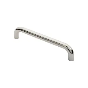 Round D Bar Pull Handle 325 x 25mm 300mm Fixing Centres Bright Steel