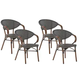 Set of 4 Garden Chairs CASPRI Metal Grey