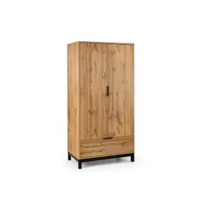 Premier Oak-Effect 2 Door 1 Drawer Wardrobe