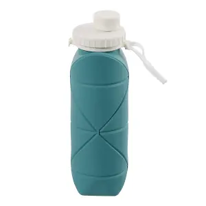 600ml Collapsible Silicone Water Bottle for Travel Gym Green