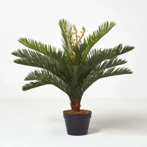 Homescapes Green 'Sago Palm' Artificial Cycas Plant with Pot, 75 cm