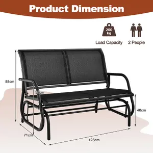 Costway Outdoor Swing Glider Chair 2-Person Patio Garden Rocking Swing Bench Loveseat