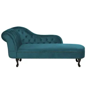 Left Hand Chaise Lounge Velvet Teal NIMES