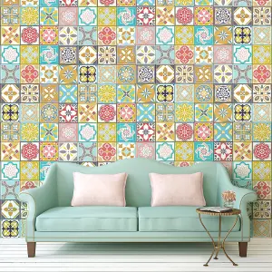 Walplus Malia Colourful Tile Stickers PVC