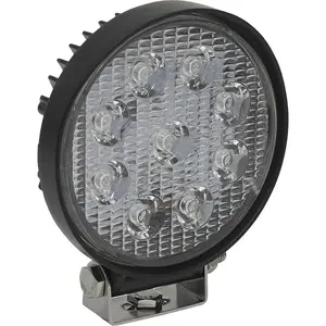 Waterproof Work Light & Mounting Bracket -27W SMD LED - 115mm Round Flash Torch