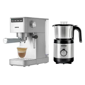 Geepas 1450W Espresso & Cappuccino Coffee Machine & 450W Coffee Grinder Combo Set