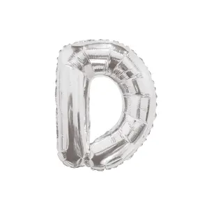 Apac D Letter Foil Balloon Silver (One Size)