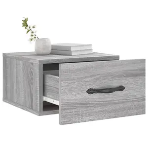 Berkfield Wall-mounted Bedside Cabinet Grey Sonoma 35x35x20 cm