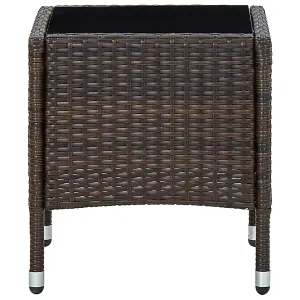 Berkfield Garden Table Brown 40x40x45 cm Poly Rattan