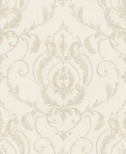 Galerie Ornamenta 2 Silver Beige Ornamenta Damask Embossed Wallpaper