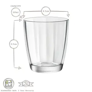 Bormioli Rocco - Pulsar Water Glasses - 300ml - Clear - Pack of 6