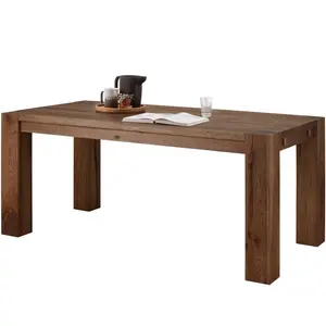 Briar Extendable Dining Table Dark Brown / 74cm H x 200cm W x 90cm D