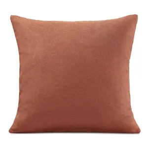 Plain 45cm x 45cm Velvet Chenille Cushion Orange