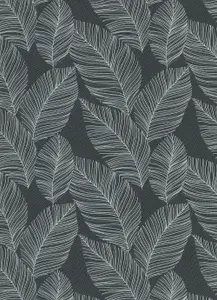 Galerie Amazonia Black Silver Quill Smooth Wallpaper