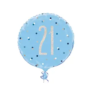 Unique Party Glitz Prismatic Age Foil Balloon Blue (30)