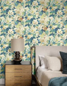 Chambon Floral Watercolor Unpasted Wallpaper