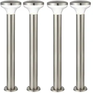 4 PACK Outdoor Post Bollard Light Marine Steel 1m LED Garden Driveway Path Lamp