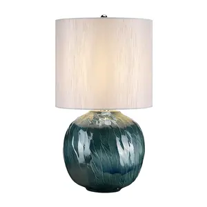 Elstead Blue Globe 1 Light Table Lamp Blue, E27