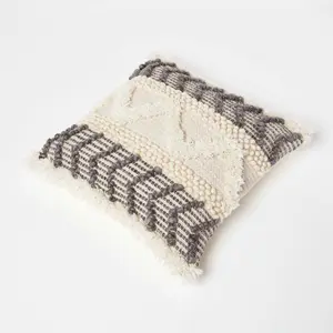 Homecapes Lindi Handwoven Tufted Cream Kilim Cushion 45 x 45 cm