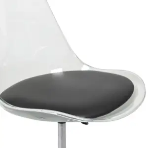 Soho Clear Plastic Dining Chair with Swivel Base Black