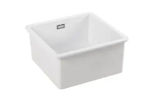 Clearwater Metro Ceramic White Kitchen Sink Single Bowl Undermount/ Inset - MET1040 + Waste Kit