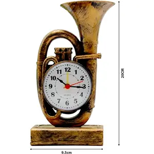 Quartz Movement / Crystal Alarm Tabletop Clock Bronze