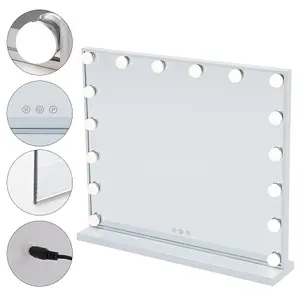 Hollywood Vanity Mirror Lighted Mirror Touch Control Makeup Mirror with 16 Dimmable Bulbs 62cm W x 52cm H