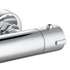 ENKI Dune Chrome Contemporary Brass Thermostatic Bar Shower Mixer Valve 1/2"