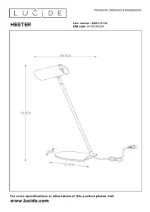 Lucide Hester Modern Desk Lamp - 1xGU10 - Anthracite