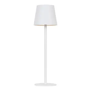 GoodHome Quelea Matt White Rechargeable Integrated LED Table lamp