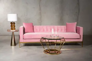 Interiors by Premier Rena 3 Seat Pink Sofa