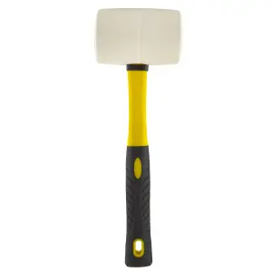 32oz White Rubber Mallet 70% Fibreglass Handle Hammer Non Marking