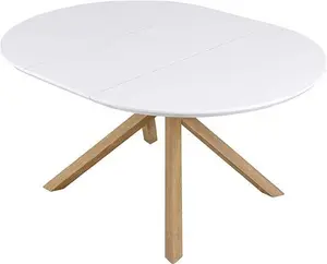 Grenchen Extending Round Dining Table White High Gloss, Modern 4 - 6 Seater Round To Oval Modern - Daals - Dining Tables