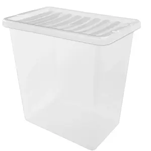 3 x Heavy Duty Multipurpose 55 Litre Home Office Clear Plastic Storage Containers With Lids