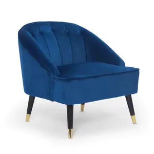 Velvet Blue Kensington Slipper Bedroom Accent Chair