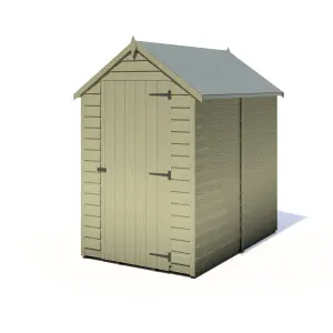 Shire Overlap 6x4  Single Door Windowless Value Shed Pressure Treated