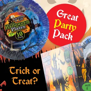 Halloween Paper Plates - Graveyard 7 inch Halloween Party - Haunted House - 10 Pack