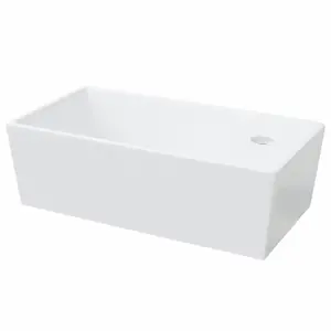 Latryce White Ceramic Rectangular Bathroom Sink