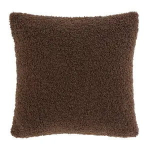 Catherine Lansfield So Soft Velvet Boucle 45x45 cm Cushion Chocolate