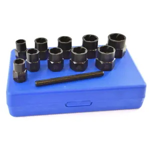 11pc 3/8" Twist Socket Nut Style Bolt Twist Socket Wheel Lock Nut Remover