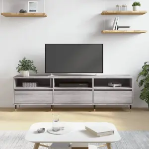 Berkfield TV Cabinet Grey Sonoma 150x30x44.5 cm Engineered Wood