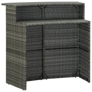 Berkfield Garden Bar Table Grey 120x55x110 cm Poly Rattan