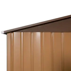 11 ft. W x 13 ft. D Metal Garden Shed Brown