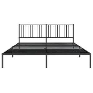 Berkfield Metal Bed Frame with Headboard Black 180x200 cm 6FT Super King