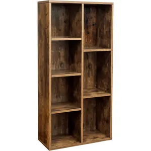 VASAGLE 7-Compartment Bookcase, 7 Open Slots Bookshelf, Display Storage Rack, in Living Room Studio and Office, 50 x 24 x 106 cm