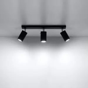 Ring Steel Black 3 Light Classic Ceiling Light