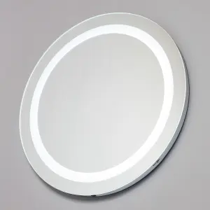 Litecraft Tay Silver LED Circular Bathroom Mirror Wall Light