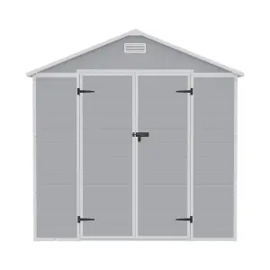 8x4ft Shed Apex Roof Garden PP Tool Shed Outdoor Patio Storage House